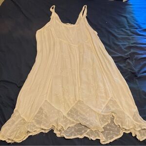 White Lace Mini Summer Embroidered Dress